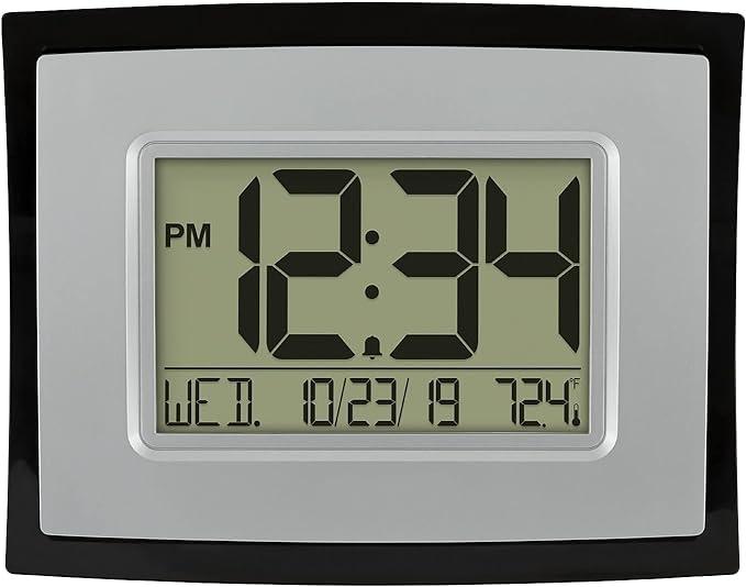 Digital Wall Calender-Digital Clock  Large Display Digital Wall Clock,Adjustable Brightness Calendar Clock with Day and Date, Indoor Temperature, Snooze,12 24H, DST for Home, Office, Elderly- home decor and improvement