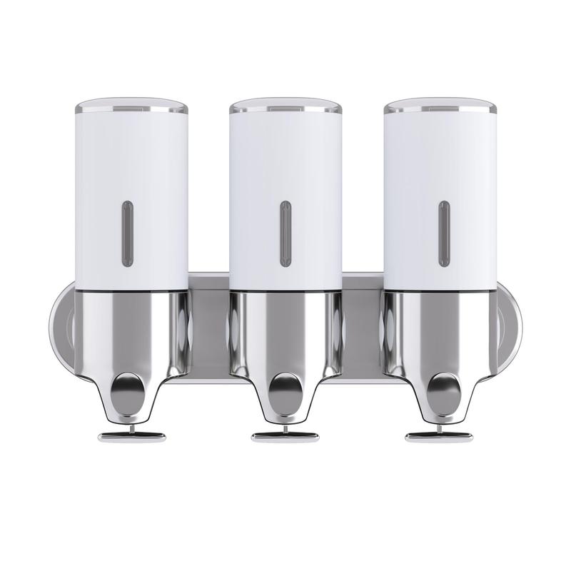 3 in 1 Wall Mounted Soap Dispenser, Shampoo and Conditioner Dispenser, Soap Dispenser for Bathroom, Kitchen and Hotel