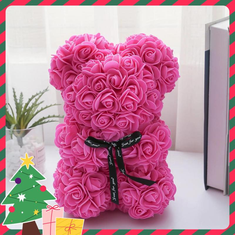 Bear Design Artificial Rose Bouquet, Lifelike Artificial Flower, Romantic Gift for Anniversary, Valentine's Day, Wedding Party Decoration