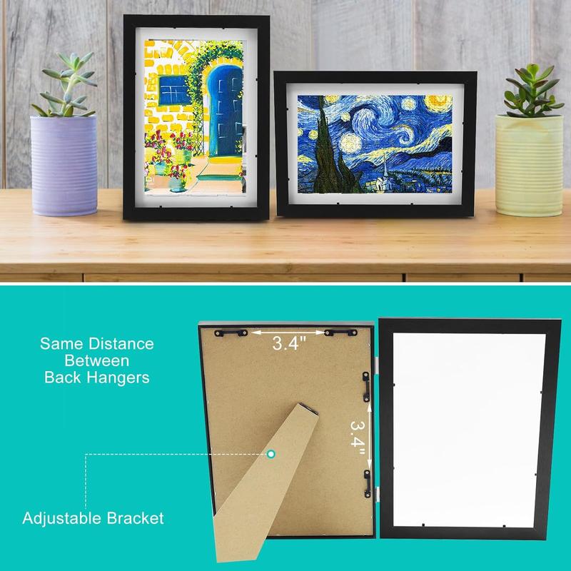 2 Pack Kids Art Frames, 10x12.5 Kids Artwork Frame Changeable Front Opening, Children Storage Frame Hold 50Pcs Crafts, Drawing, Art Projects, Schoolwork Colorful Decor