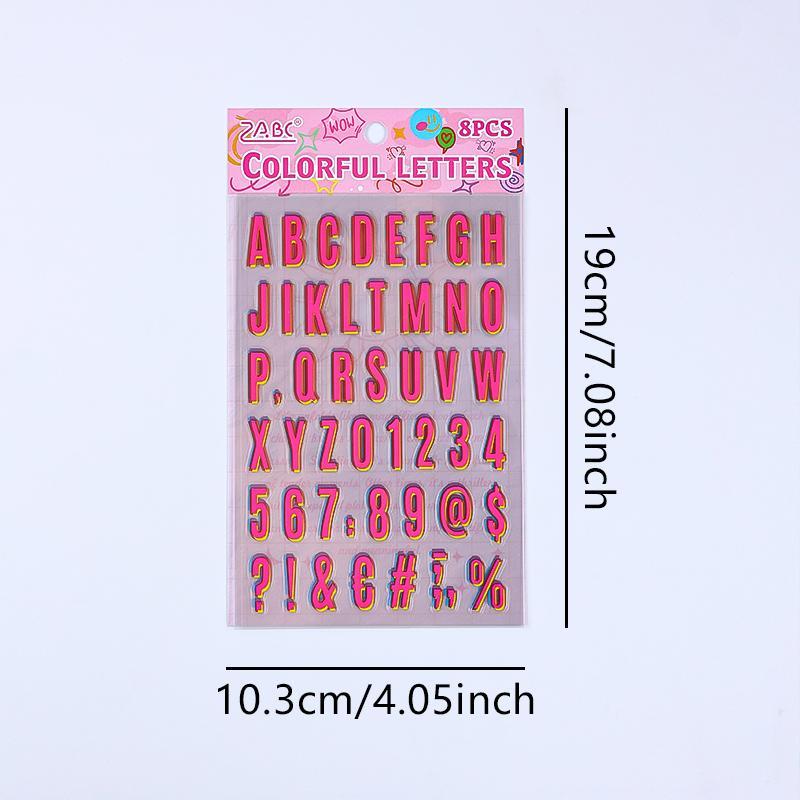 Letter & Number Pattern Sticker, 16pcs set Waterproof Sticker, DIY Decorative Sticker for Bullet Diary Mobile Phone Shell Glass Bottle