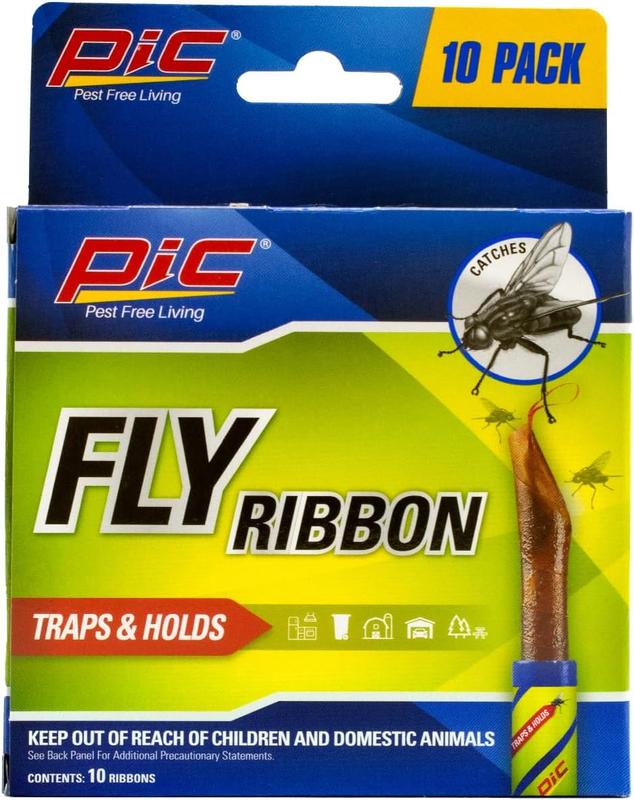 Fly Ribbons Fruit Fly Traps - 10-Pack Bug Traps for Winged Insects, Indoor & Outdoor Use (FR10B Model)