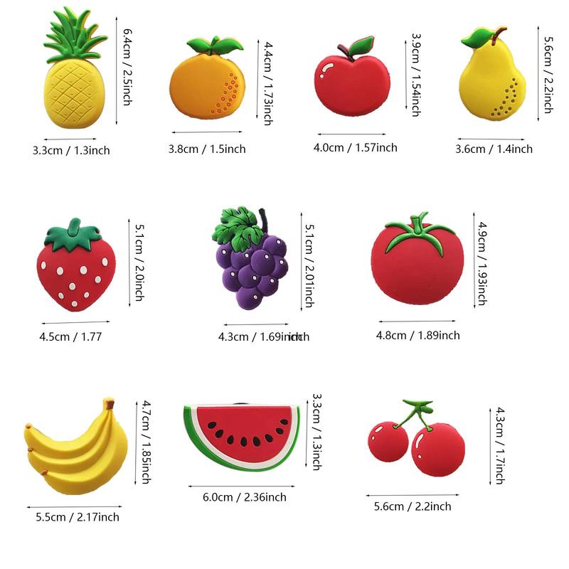 Fruit Design Fridge Magnet, 10pcs set Cute Magnetic Sticker For Refrigerator, Creative Home Decoration