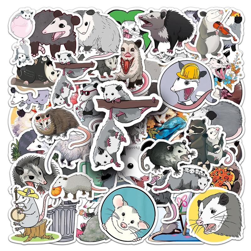 Cartoon Animal Pattern Sticker (50pcs), Waterproof Self Adhesive Decor Paper, Decor Sticker for Gift Greeting Card Water Bottle Laptop Phone