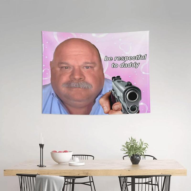 Bertram Be Respectful To Daddy Funny Purple Tapestries Wall Hanging Meme Tapestry Wall Art Backdrop Flag Banner Poster Party Decoration For Home Bedroom Living Room College Dorm