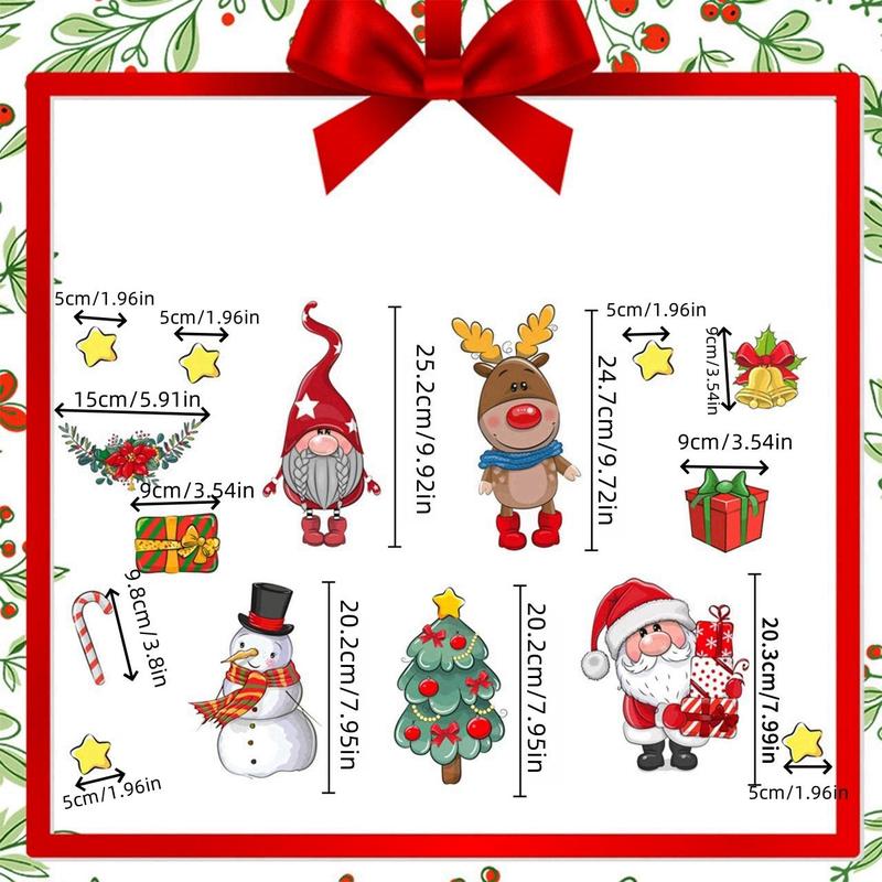 Christmas Themed Magnetic Fridge Magnet, 1 Set Cute Cartoon Santa Claus Reindeer Snowman Star Fridge Magnet, Home Decor for Kitchen Living Room