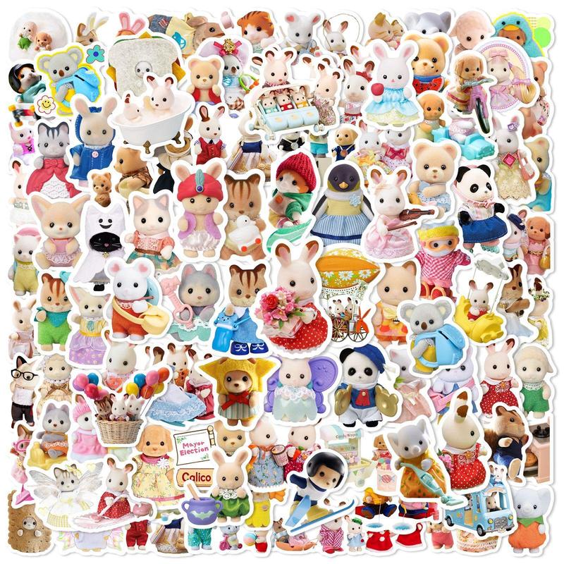 Cartoon Pattern Sticker, 100pcs pack Waterproof Sticker & 2counts Transparent Sticker Box, DIY Decor Stickers for Gift Card Water Bottle Laptop Phone, Home Decor