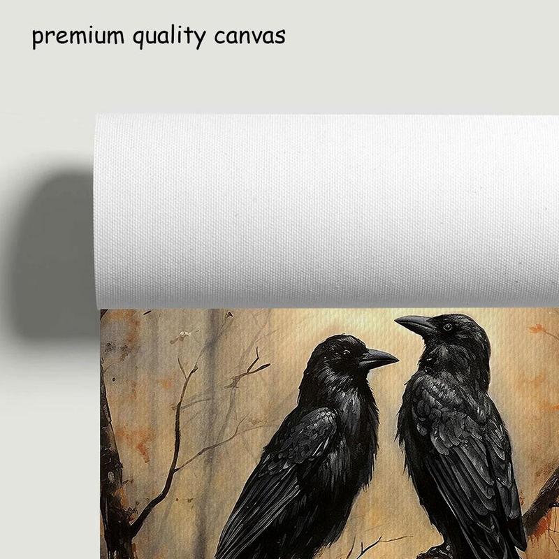 Crow Pattern Canvas Painting without Frame, 1 Count Modern Wall Art Painting, Wall Art Decor for Home Living Room Bedroom Office School