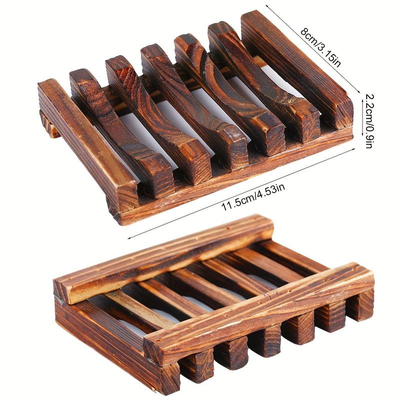 Wooden Soap Dish, 1 Count Hollow out Soap Bar Holder, Soap Drain Storage Box for Home, Bathroom Supplies