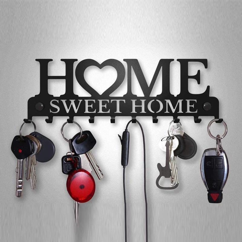 Home Letter Design Wall Hook, 1 Count Creative Key Hook, Wall Mounted Key Holder, Home Decor for Living Room Bedroom, Creative Gift