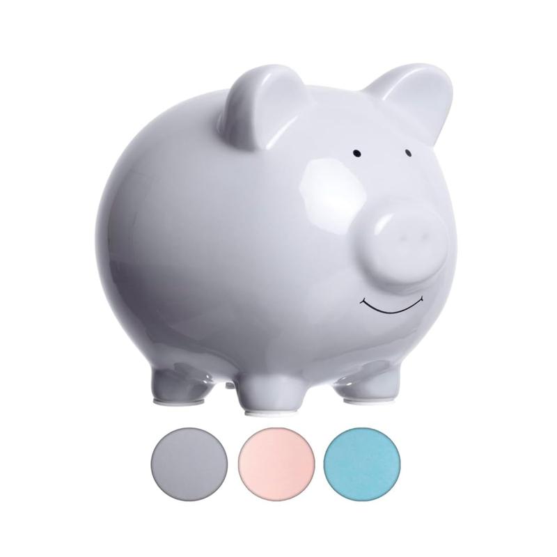 Large Ceramic Piggy Bank, Ideal for Boys and Girls, S Money and Coin Bank,   Boy, Great Gift, Solid Gray Decor Ornaments