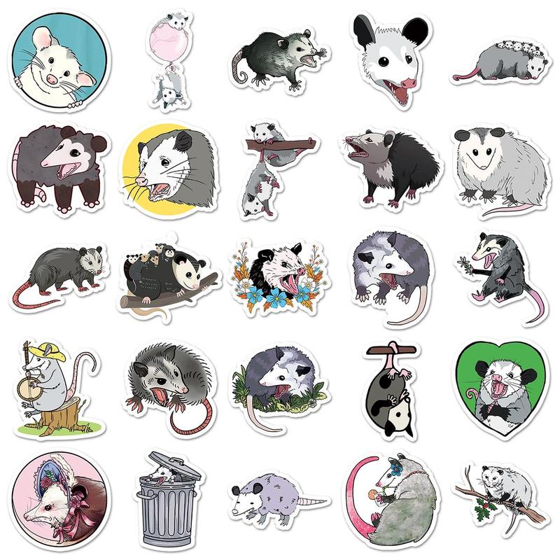 Cartoon Animal Pattern Sticker (50pcs), Waterproof Self Adhesive Decor Paper, Decor Sticker for Gift Greeting Card Water Bottle Laptop Phone