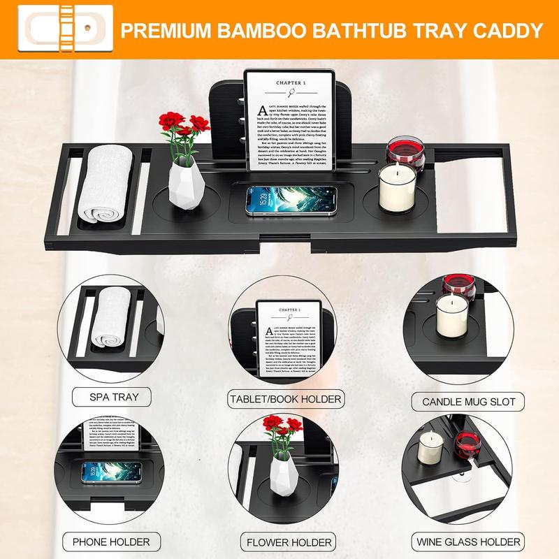 Premium Bathtub  Tray - Bath Tray - Bath Tub Tray Table for Bathtub - Bath  Tray for Bathtub, Expandable Size, Fits  Bath Tubs