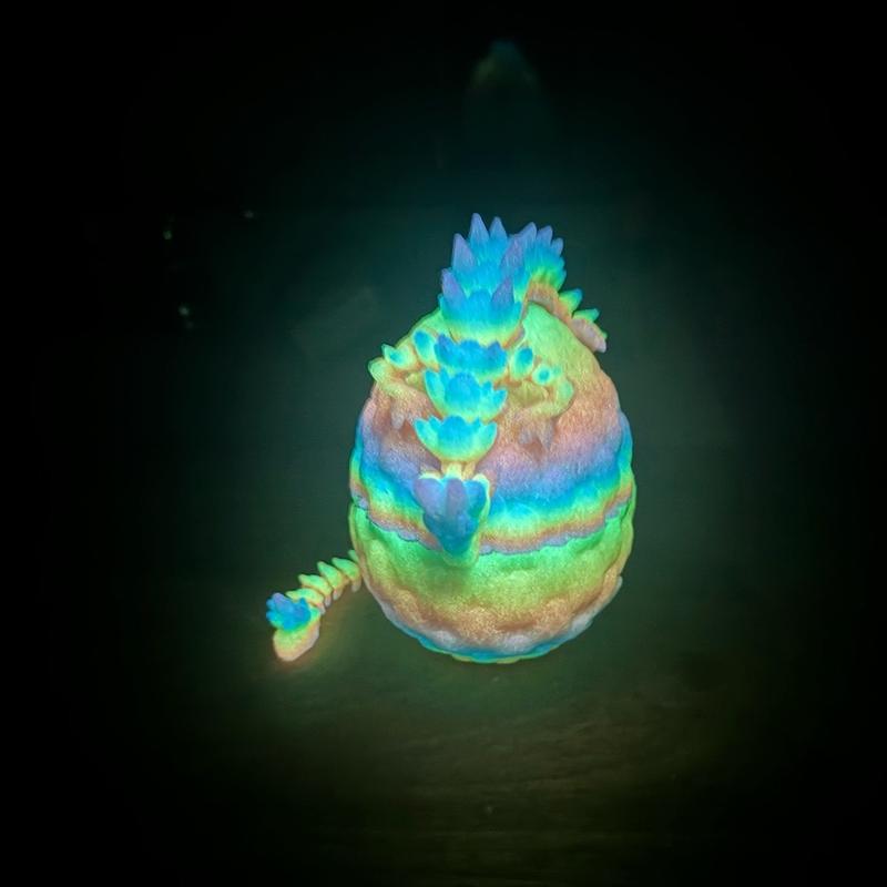 3D Printed Glow In The Dark Rainbow Dragon Decor Gift Figurine by PrintCraft Studios Room Ornaments