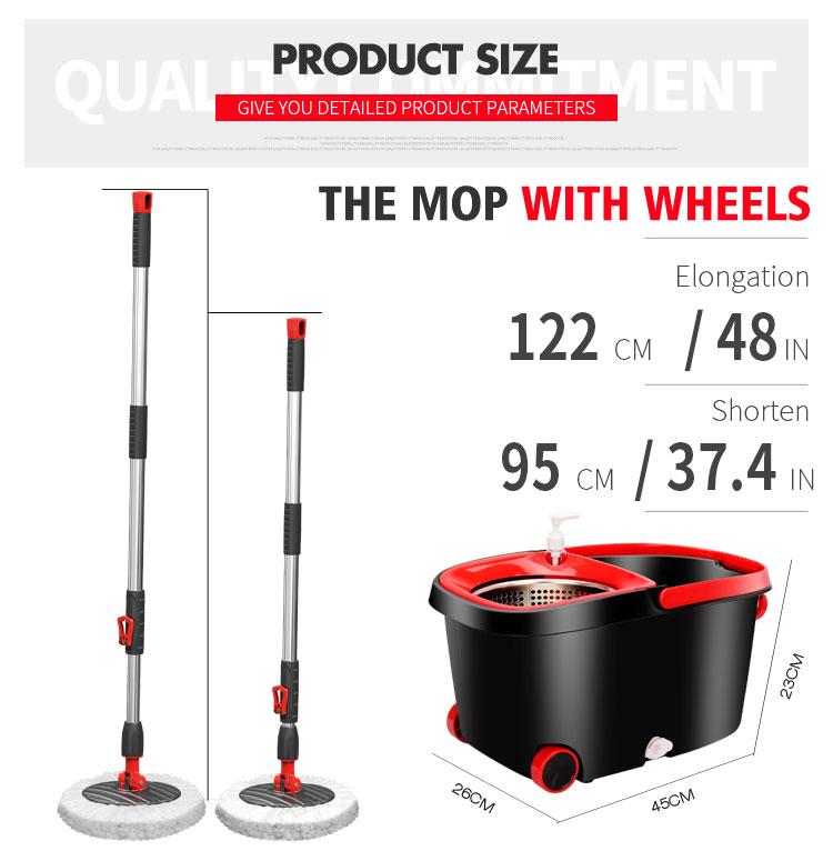 Microfiber Spin Mop Bucket Floor Cleaning System Red Black StandardQuick Dry Quick Clean