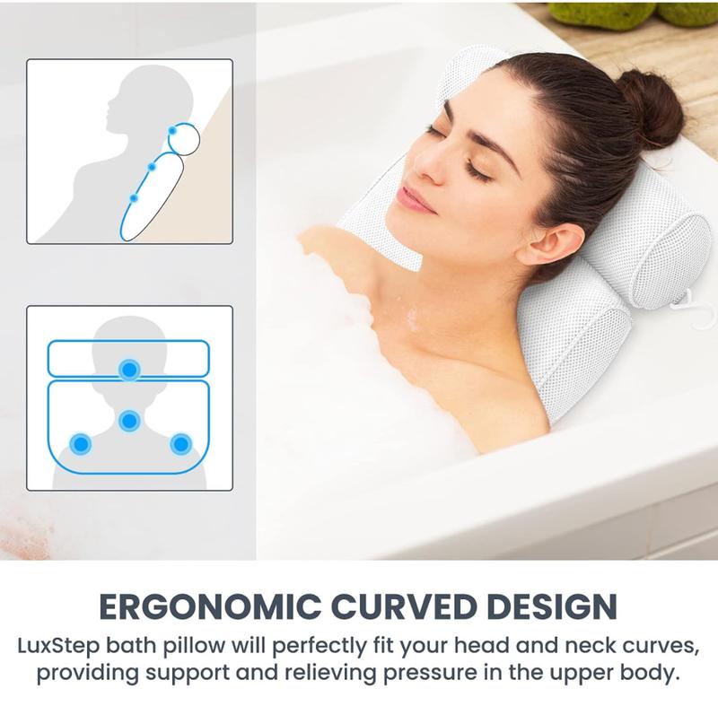 Bath pillow. Neck pillow for kids. Hot tub pillow. Pool Back Bath Gloves Bath. Great for back support. Long interrupted bath, no back pain afterwards Bath Gloves Bath Sponge Accessories Cloth Cushion Water Proof Wipe