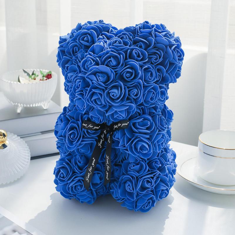 Bear Design Artificial Rose Bouquet, Lifelike Artificial Flower, Romantic Gift for Anniversary, Valentine's Day, Wedding Party Decoration