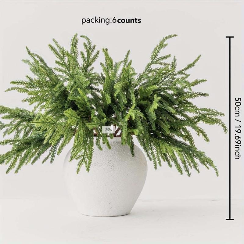 Artificial Juniper Branches, 6 Counts Faux Juniper Branches without Flower Pot, Decorative Plants for Home Party Wedding Anniversary Festival