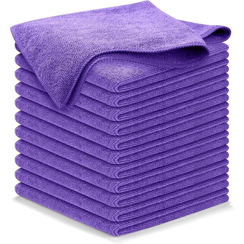 Microfiber Cleaning Cloth - 12 Count 12.5x12.5 inch High Performance - 1200 Washes, Ultra Absorbent Microfiber Towels for Cars Weave Grime & Liquid for Streak-Free Mirror Shine-Microfiber Cloth