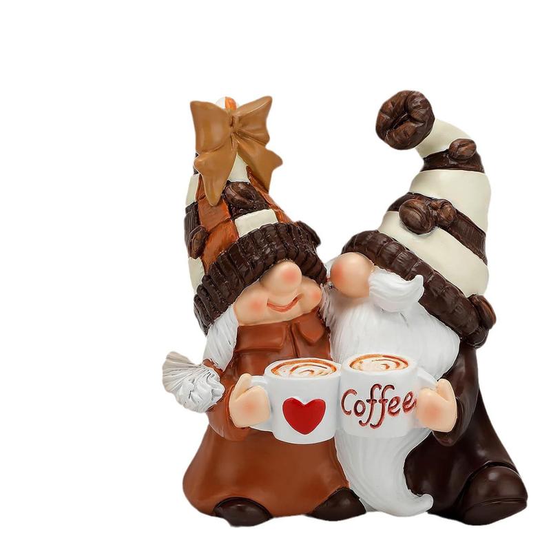 Coffee Gnome Statue, 1 Count Creative Desktop Decoration, Coffee Themed Ornament, Desktop Decoration for Home Office Coffee Shop