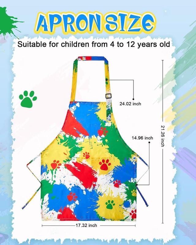 2 Pack  Apron Girls Boys for Cooking,  Art Apron with Pockets for  Painting Cooking Baking