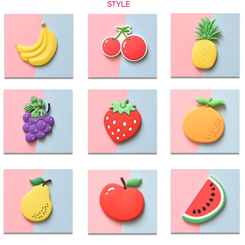 Fruit Design Fridge Magnet, 10pcs set Cute Magnetic Sticker For Refrigerator, Creative Home Decoration