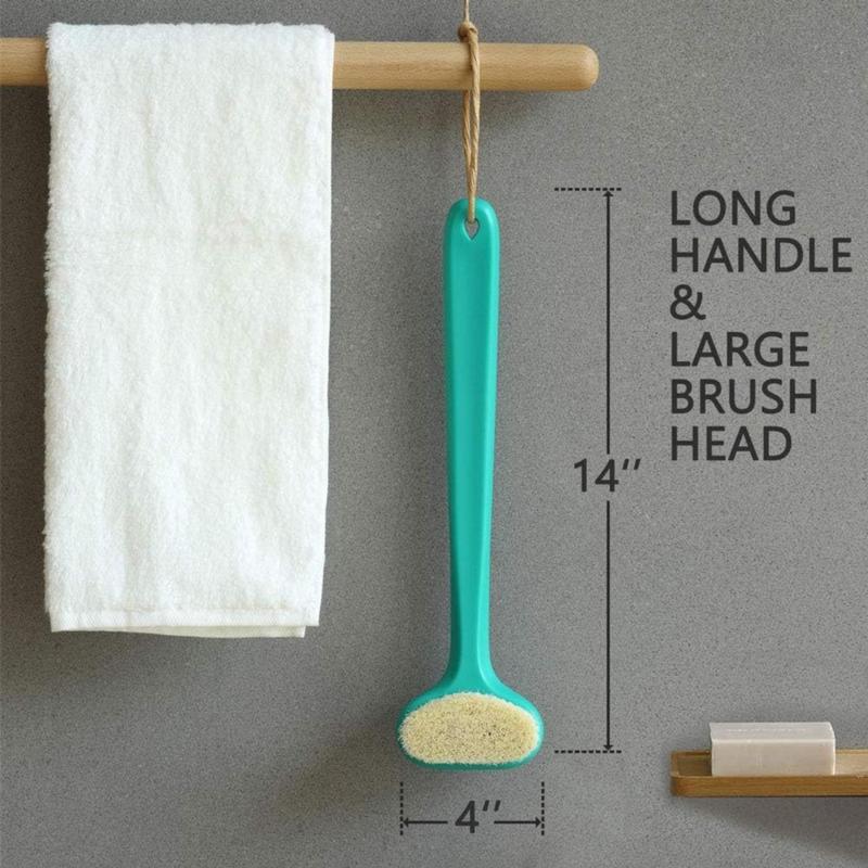 Upgraded Bath Body Brush with Comfy Bristles Long Handle Gentle Exfoliation Improve Skin's Health and Beauty Bath Shower Wet or Dry Brushing Body Brush (14 inch, Green)(Creative Life Pavilion) Accessories