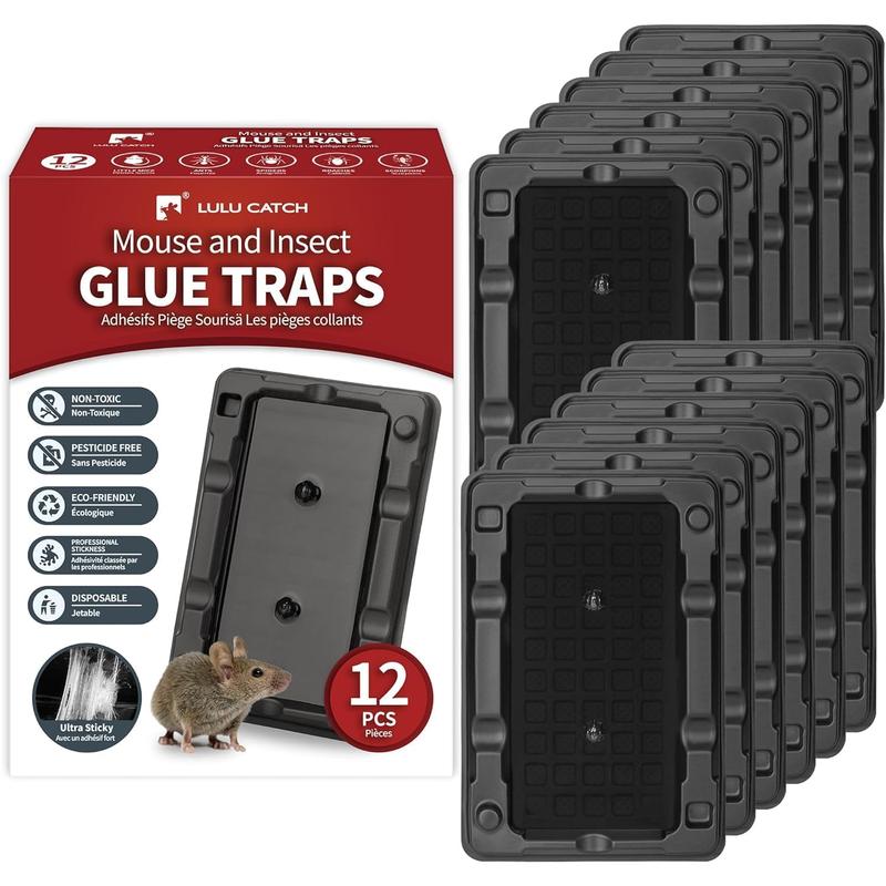 Mouse & Insect Traps 12 Pack Heavier Sticky Traps  Non Toxic Glue Small Mice & Insects Sticky Mouse Traps Indoor Easy Set Safe Children & Pets Unbranded