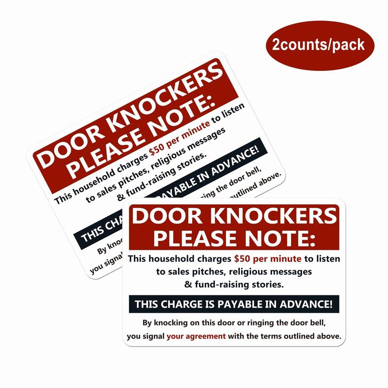 Door Sticker, 2 Counts set No Entering Warning Sticker, Waterproof & Sunproof Sticker for Home & Office