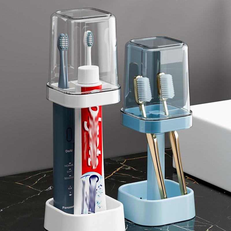 Electric Toothbrush Holder, 1 Set 3 Slots Toothbrush & Toothpaste Holder, Dust Proof Bathroom Storage Rack, Bathroom Supplies