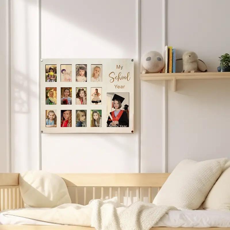 Wooden Graduation Photo Frame, Graduation School Photo Frame, School Year Photo Display Frame, Home Decor for Living Room Bedroom, Gift for Graduates