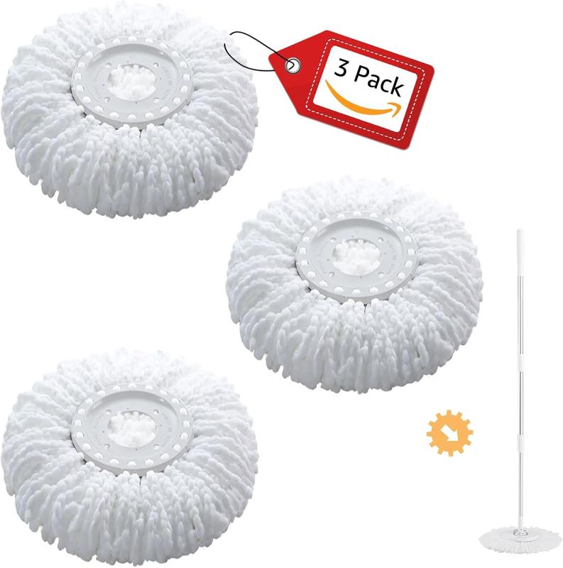 6-Pack Circular Spin Mop Head Refill Replacement