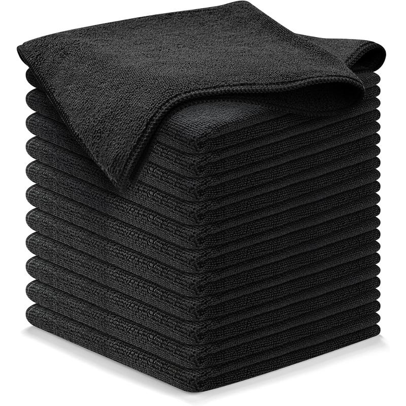 Microfiber Cleaning Cloth - 12 Count 12.5x12.5 inch High Performance - 1200 Washes, Ultra Absorbent Microfiber Towels for Cars Weave Grime & Liquid for Streak-Free Mirror Shine-Microfiber Cloth