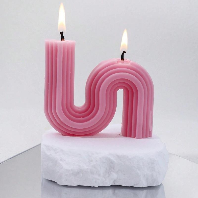 Geometric S Shaped Candle, Creative S-shaped Candle, Gift for Mom, Home Decoration Candle, Durable Fragrance for Home Decor