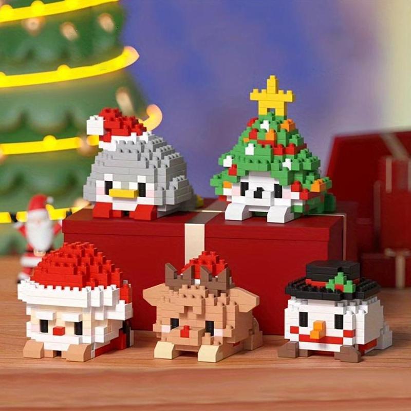 Christmas Themed Building Blocks, 1 Count Desktop DIY Decoration, Creative Home Decor, Cozy Home Accessories, Thanksgiving Christmas Gift