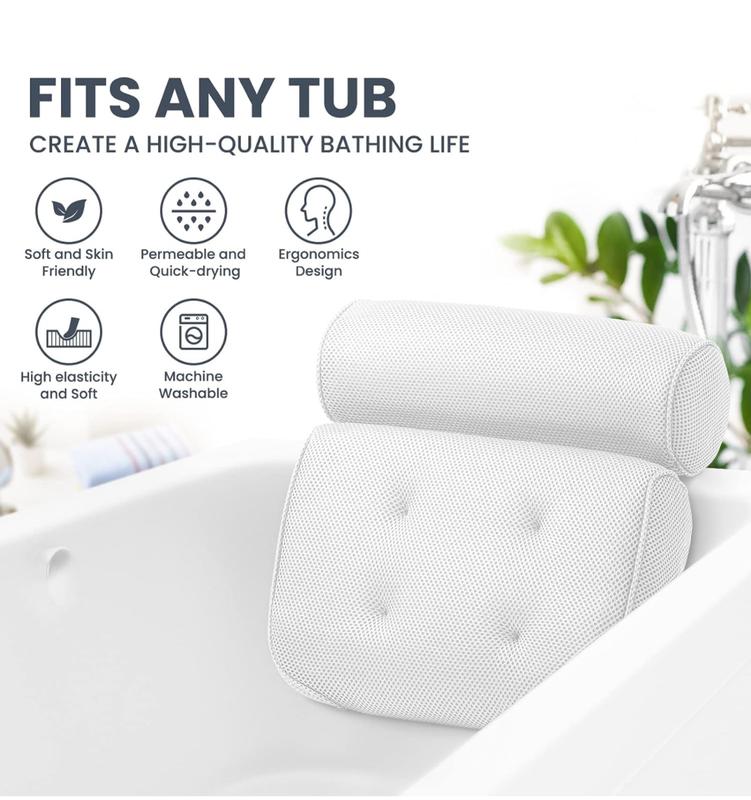 Bath pillow. Neck pillow for kids. Hot tub pillow. Pool Back Bath Gloves Bath. Great for back support. Long interrupted bath, no back pain afterwards Bath Gloves Bath Sponge Accessories Cloth Cushion Water Proof Wipe