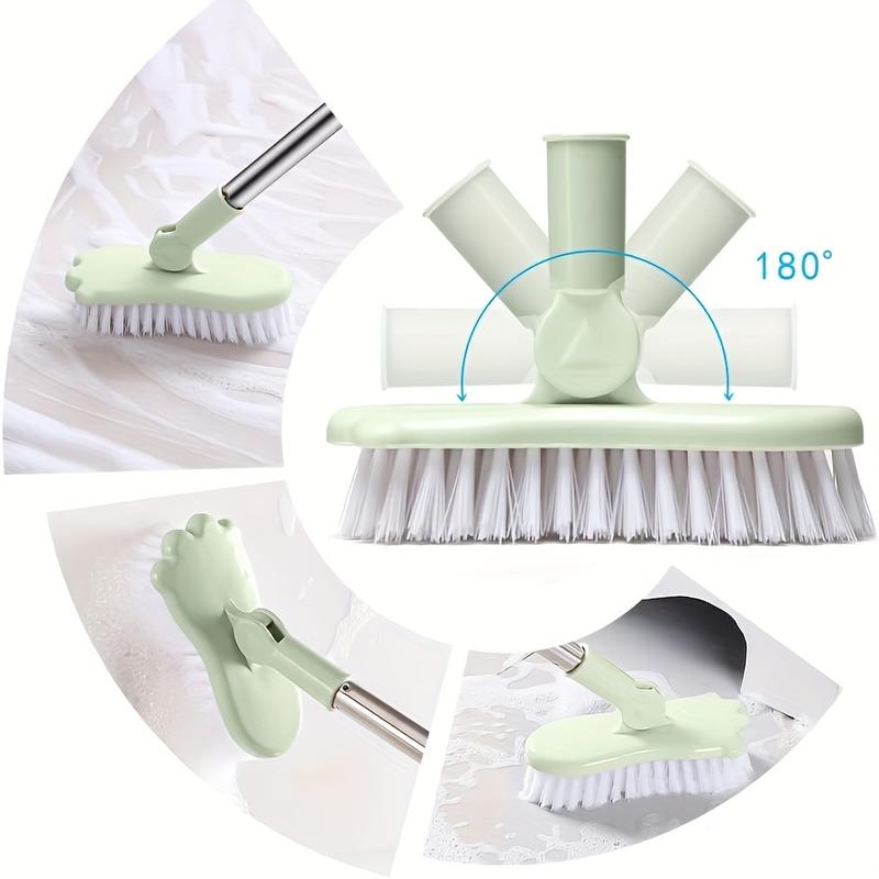 120cm 47.2 Inches Long Handle Scrub Brush with Rotating Bruch Head, Floor Brush, Washing Brush, Can Be Adjusting Rod