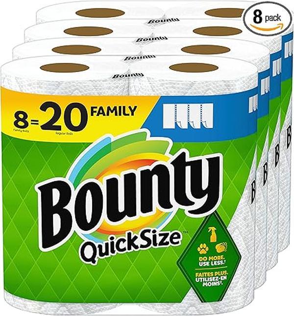 Paper Towels, White, 8 Family Rolls = 20 Regular Rolls