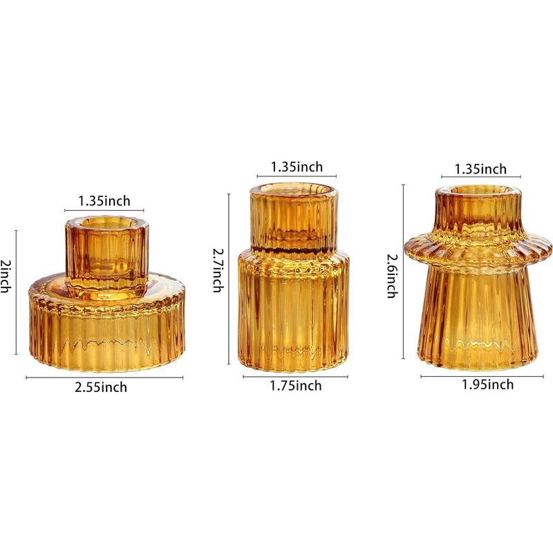 Taper Glass Candlestick Holders Tealight Candle Holders for Table, Wedding Decor and Dinner Party