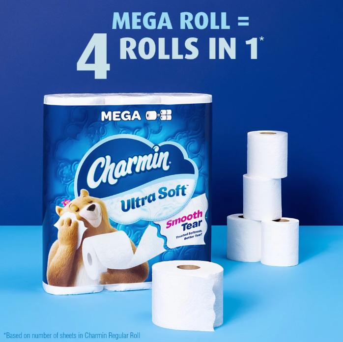 Charmin Ultra Soft Toilet Paper 30 Mega Rolls, 224 Sheets per Roll