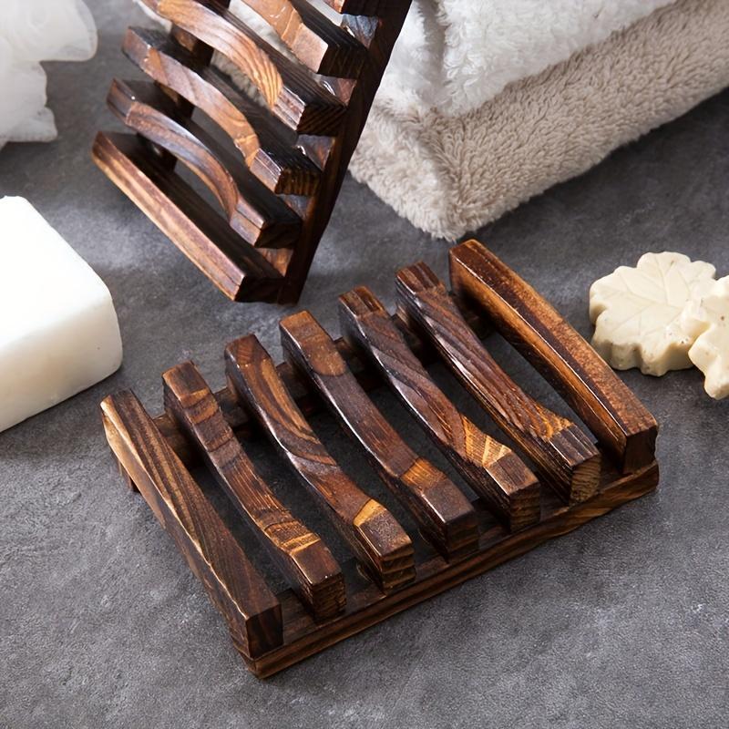 Wooden Soap Dish, 1 Count Hollow out Soap Bar Holder, Soap Drain Storage Box for Home, Bathroom Supplies