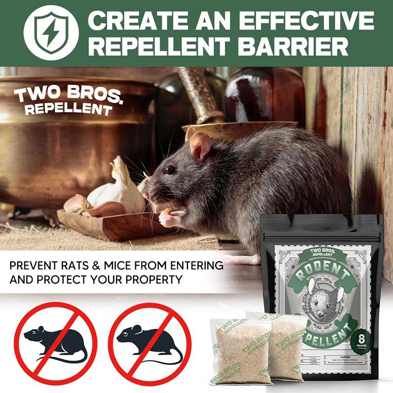 Two Bros. Rodent Repellent Mice Repellent Pest control Pouches - Effective and Safe Rat Repellents for Kids&Pets