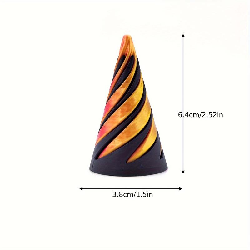 3D Printed Twisted Cone Statue, 1 Count Classic Style Interactive 3D Printed Twisted Cone Statue, Desktop Plastic Art Ornament for Home Decor