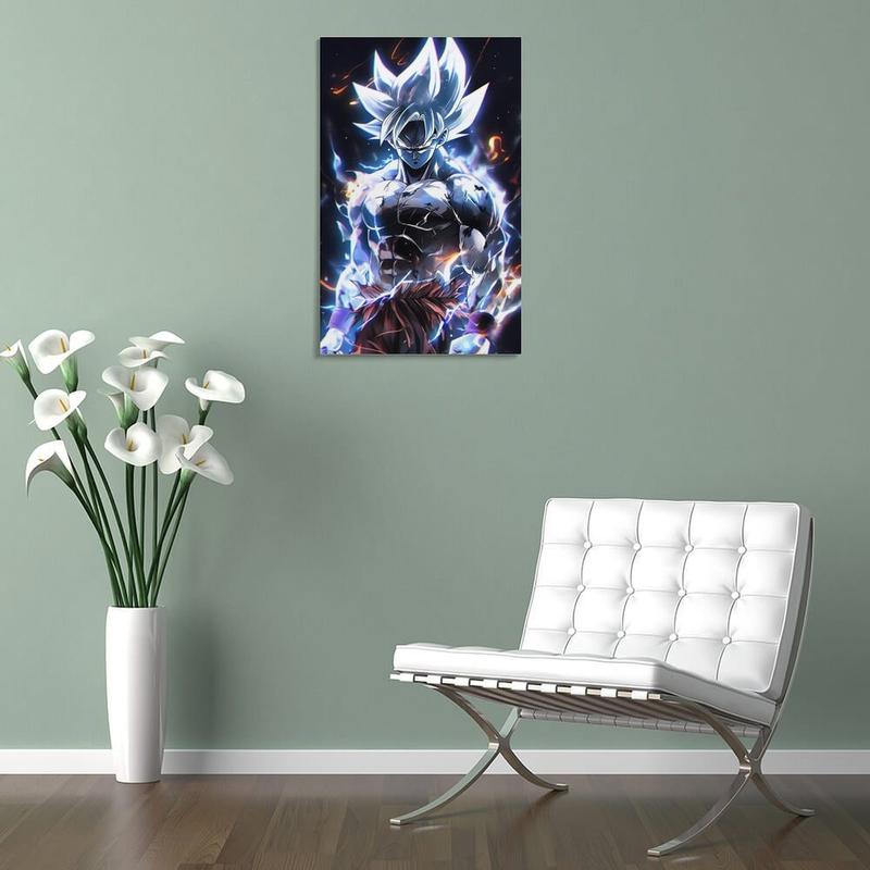 Goku Ultra Instinct, Dragon Ball Super  Animation Poster Canvas Frame Gift Him Her, Dragonball Decor, Poster Canvas Painting Wall Posters Wall Posters Canvas Painting