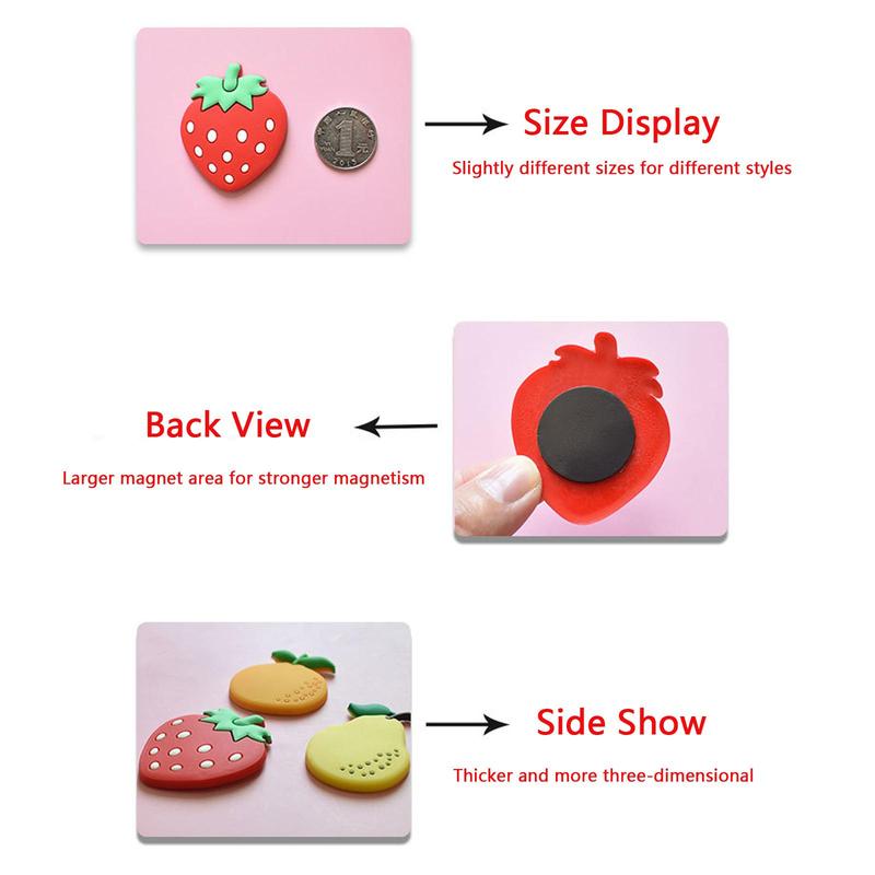 Fruit Design Fridge Magnet, 10pcs set Cute Magnetic Sticker For Refrigerator, Creative Home Decoration