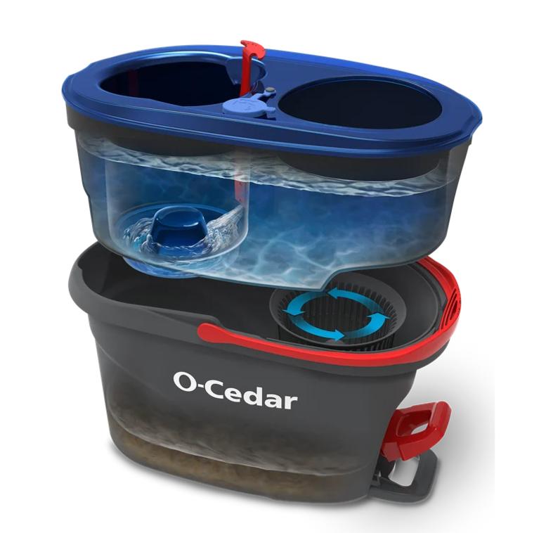 O-Cedar RinseClean Clean Water Spin Mop and Bucket System  Clean with Clean Water  Removes 99% of Bacteria