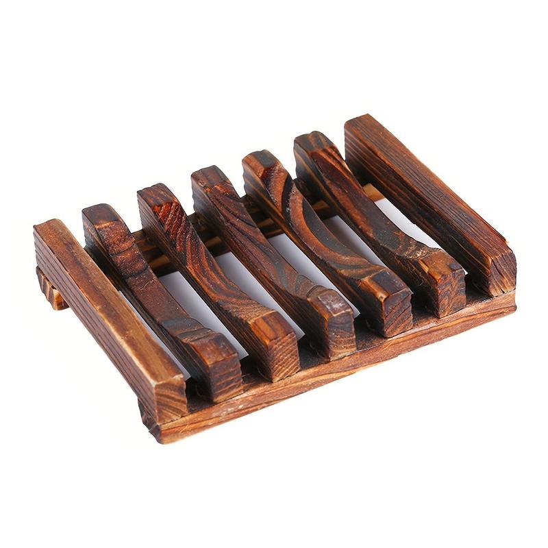 Wooden Soap Dish, 1 Count Hollow out Soap Bar Holder, Soap Drain Storage Box for Home, Bathroom Supplies