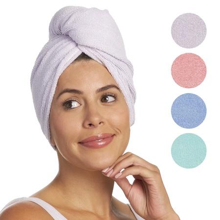 Super-Absorbent Turbie Twist Microfiber Hair Towel 4 Pack Tropical Microfiber Water Absorbent Quick-Drying Solid Color Hair Towel Quick Dry Microfibre