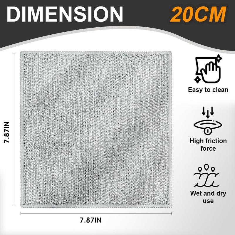 Double Anti-scratch, Cloth Cleaning Steel kitchen rag, Dishwashing Rags,non-scratch wire dishcloth dish towel multipurpose  wire miracle Mesh Wipe