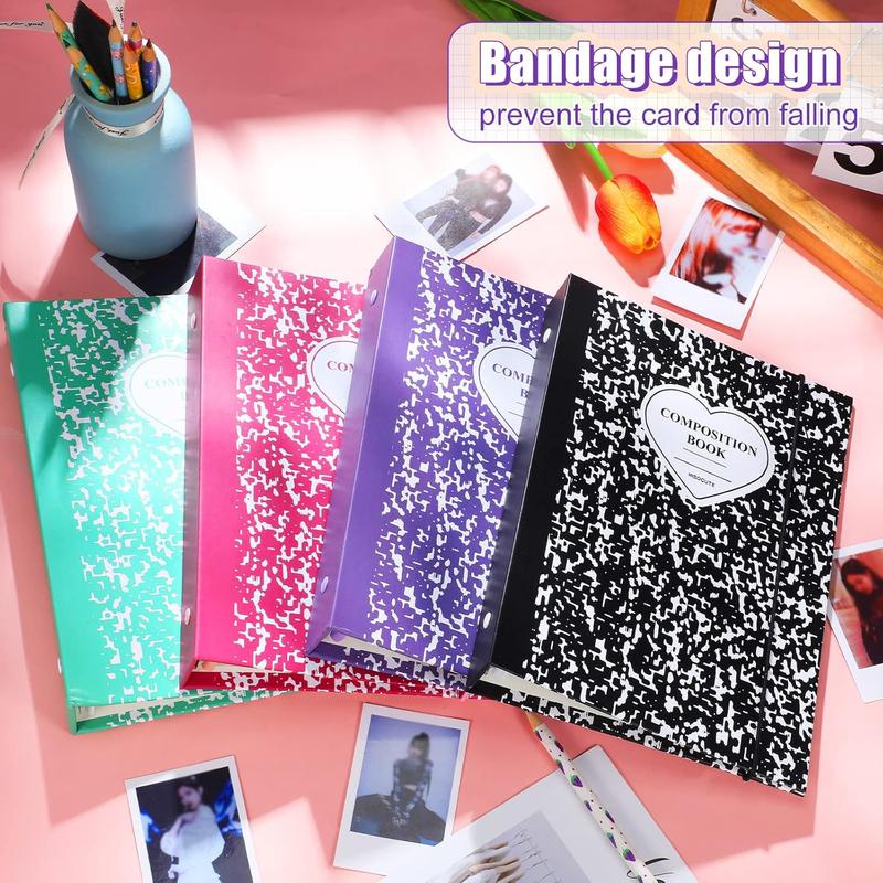 Kpop Photocard Binder Kpop Photocard Holder Book Sleeves with Kpop Photocard Korean Stickers, A5 Binder Photocard Album 6 Ring Photocard Binder Card Protectors Pages Decor